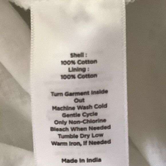 TALBOTS WHITE FULLY LINED COTTON 100% EYELET MIDI SLEEVELESS DRESS SIZE … - Picture 15 of 15